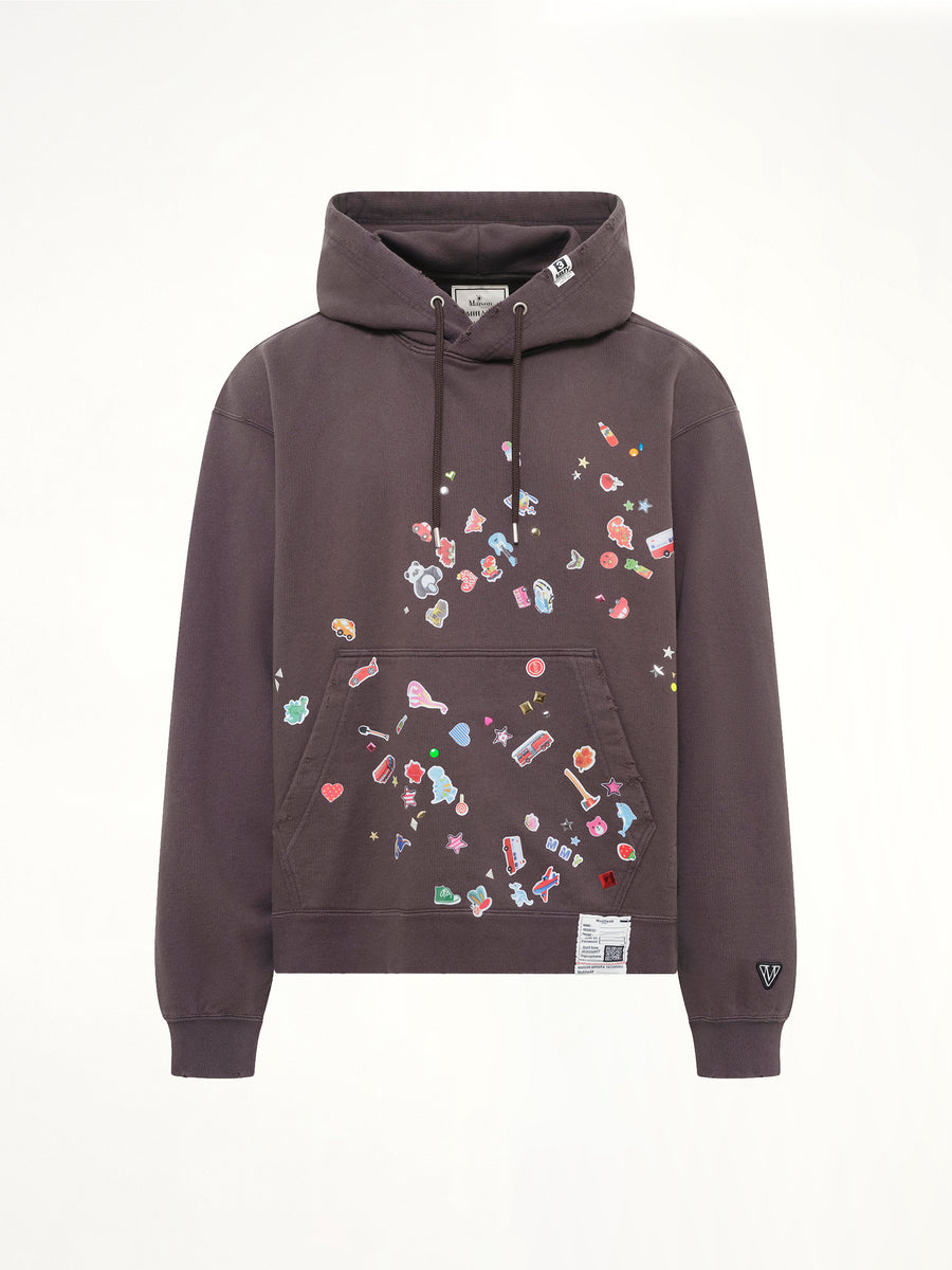 Kids Sticker Hoodie in Black