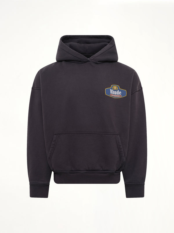 Racing Crest Hoodie in Vintage Black