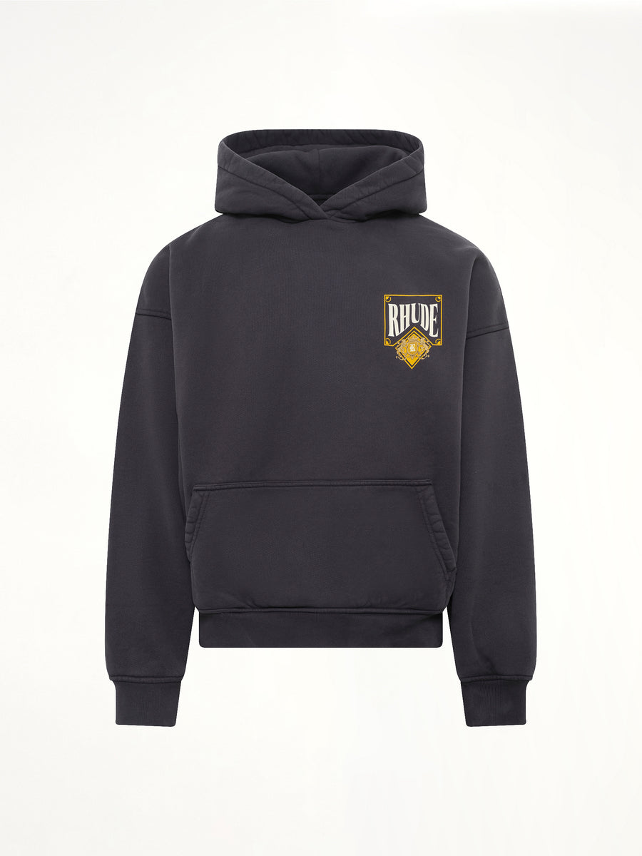 Rhude Playing Card Hoodie in Vintage Black