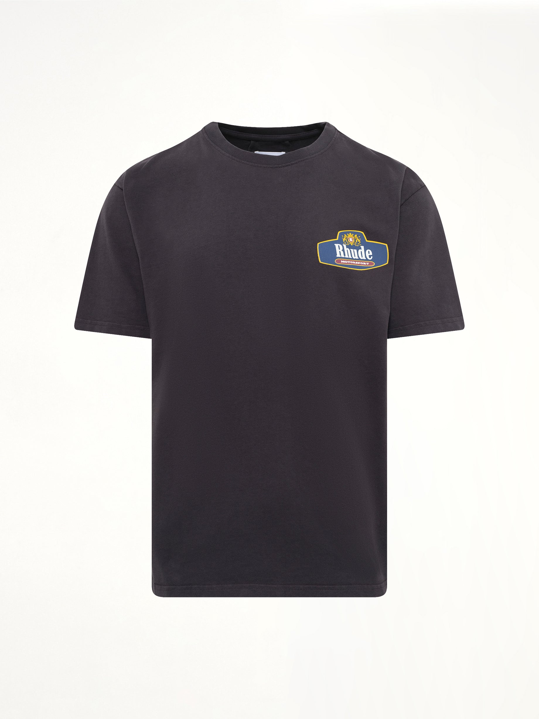 ヴィンテージブラックのRhude Racing Crest Tシャツ