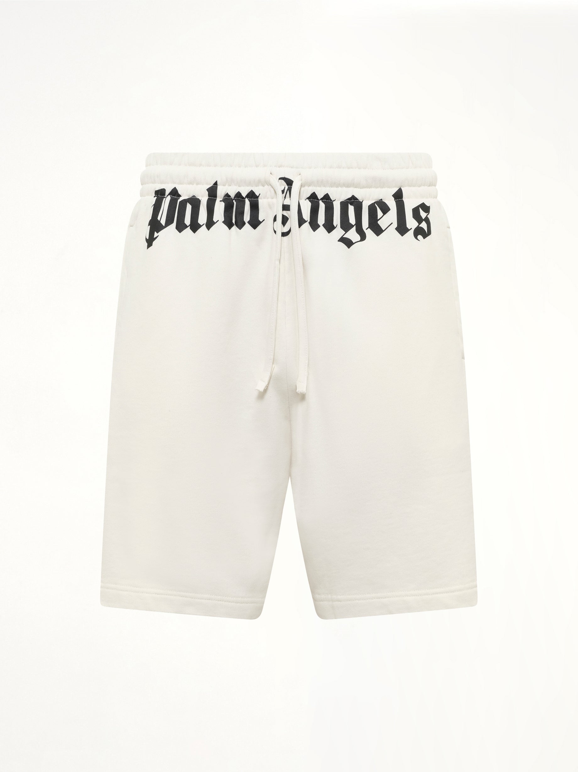 Waist Logo Sweatshorts in Off White/Black
