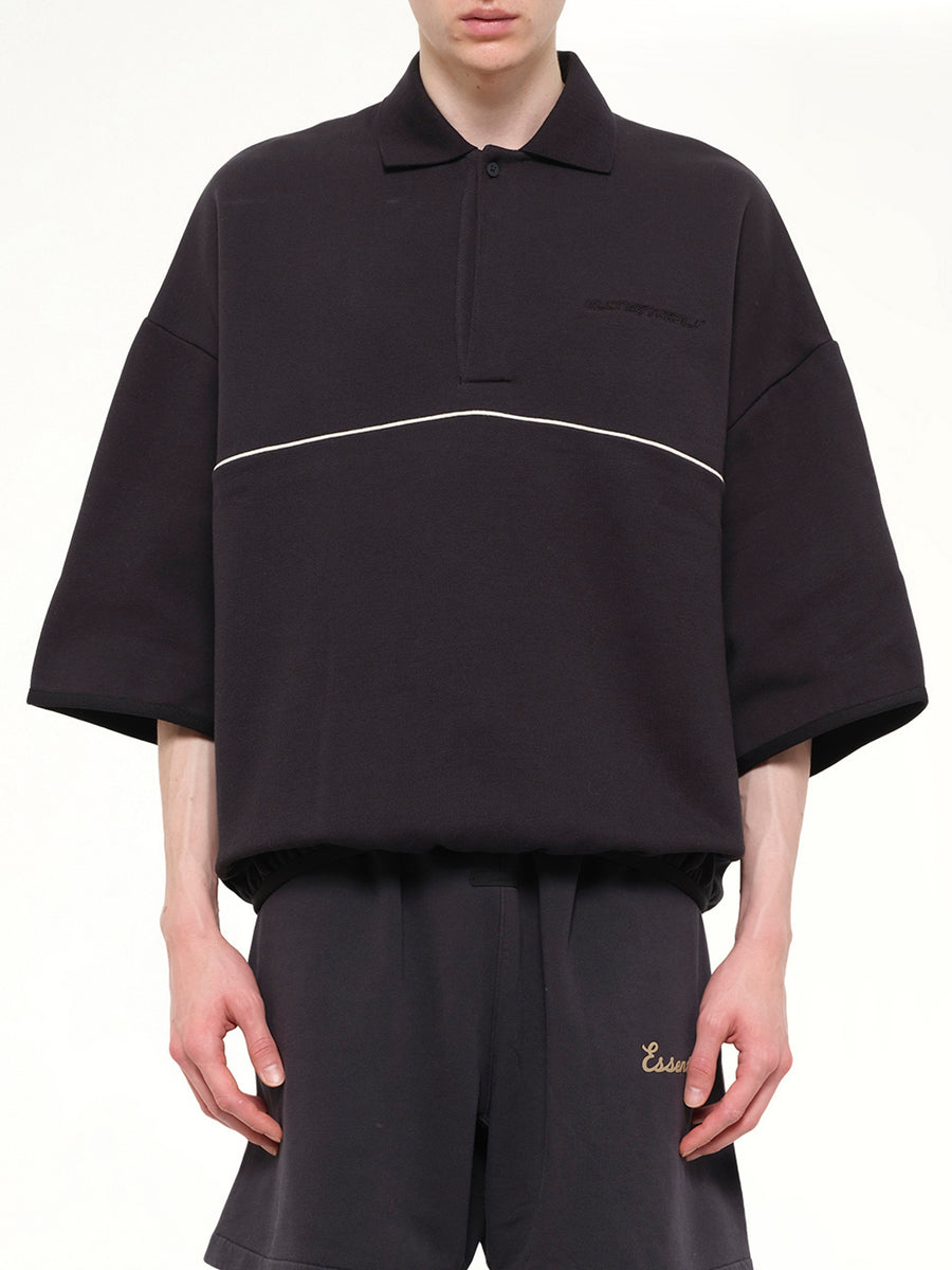 Active Trace 3/4 Sleeve Polo Sweatshirt in Vintage Black