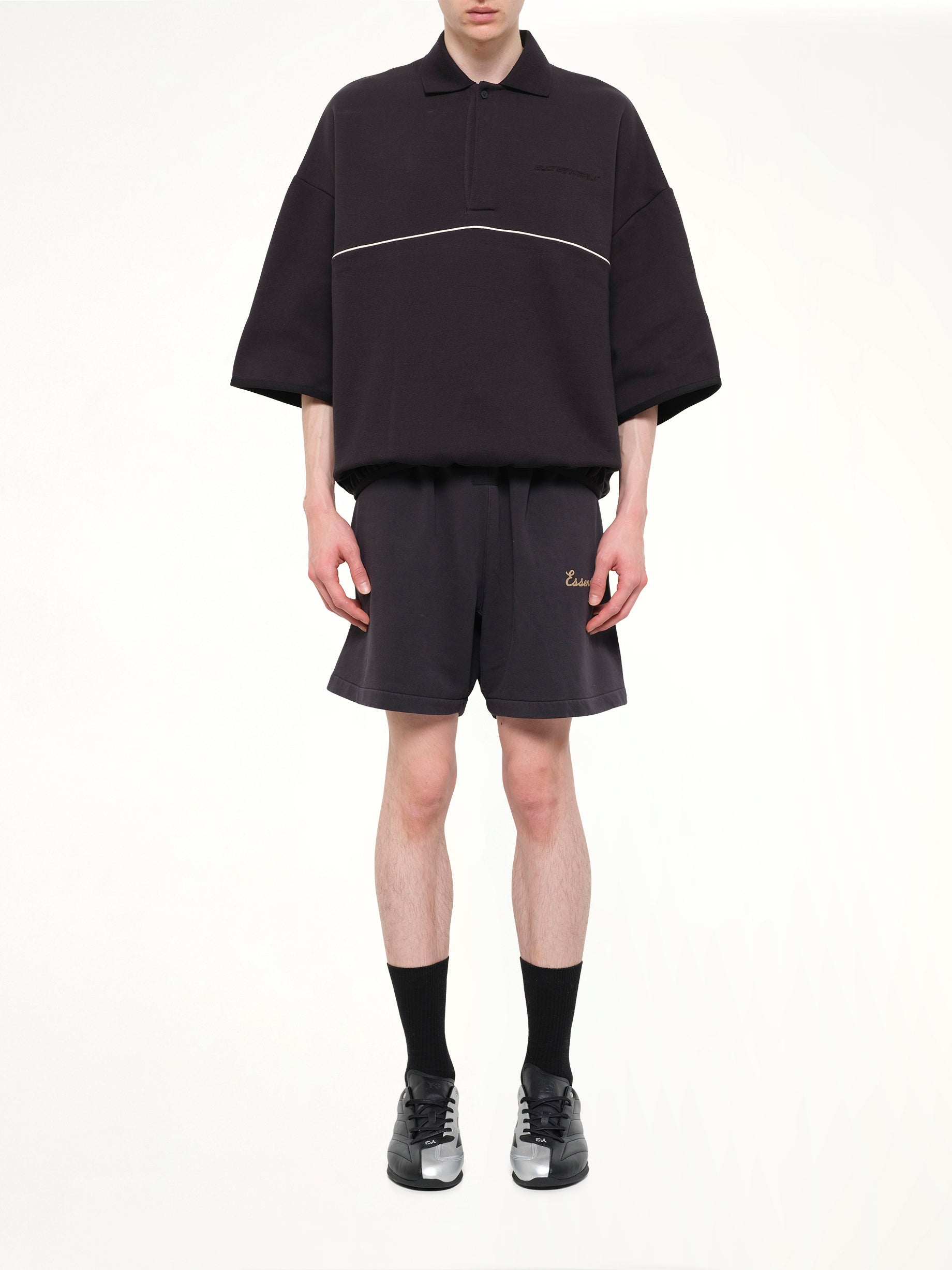 Active Trace 3/4 Sleeve Polo Sweatshirt in Vintage Black