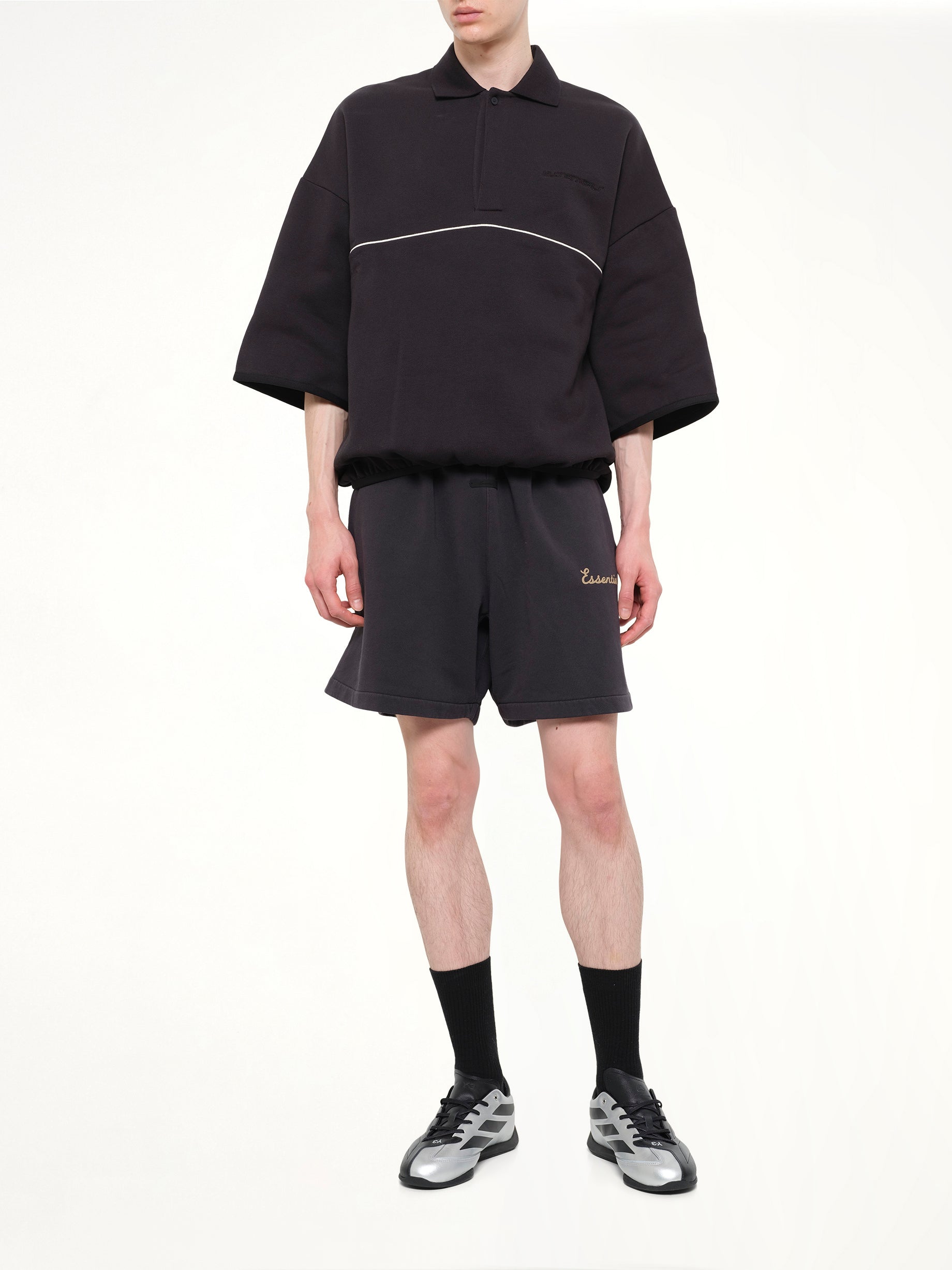 Active Trace 3/4 Sleeve Polo Sweatshirt in Vintage Black