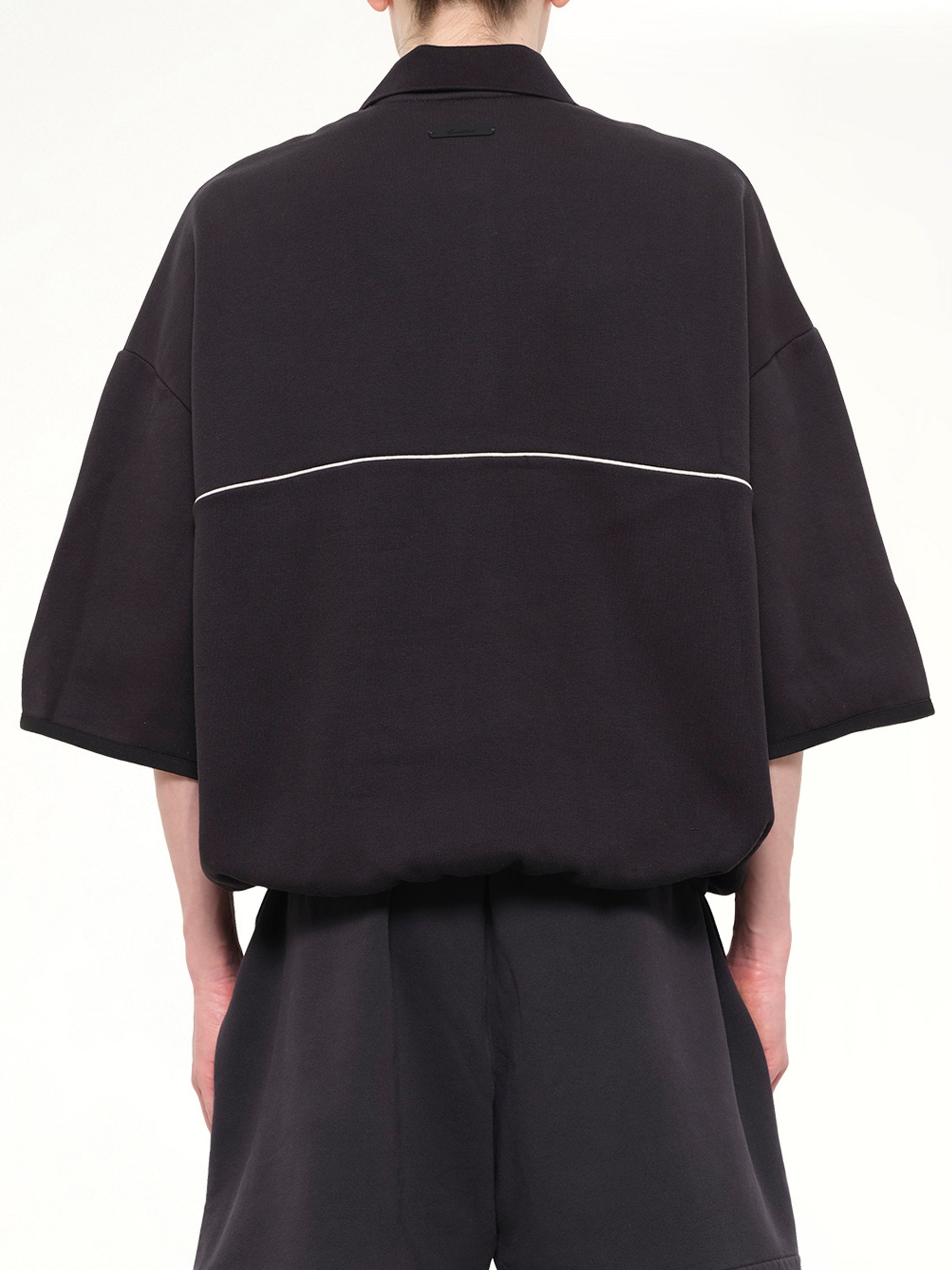 Active Trace 3/4 Sleeve Polo Sweatshirt in Vintage Black