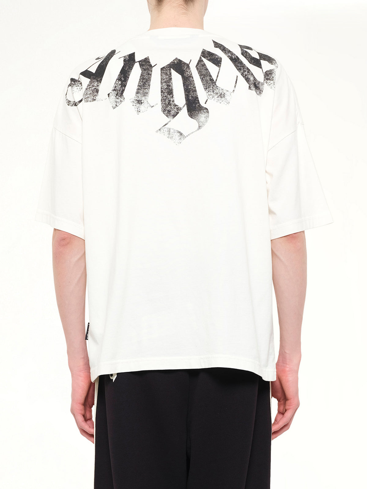 Big Neck Logo Loose T-Shirt in Off White/Black