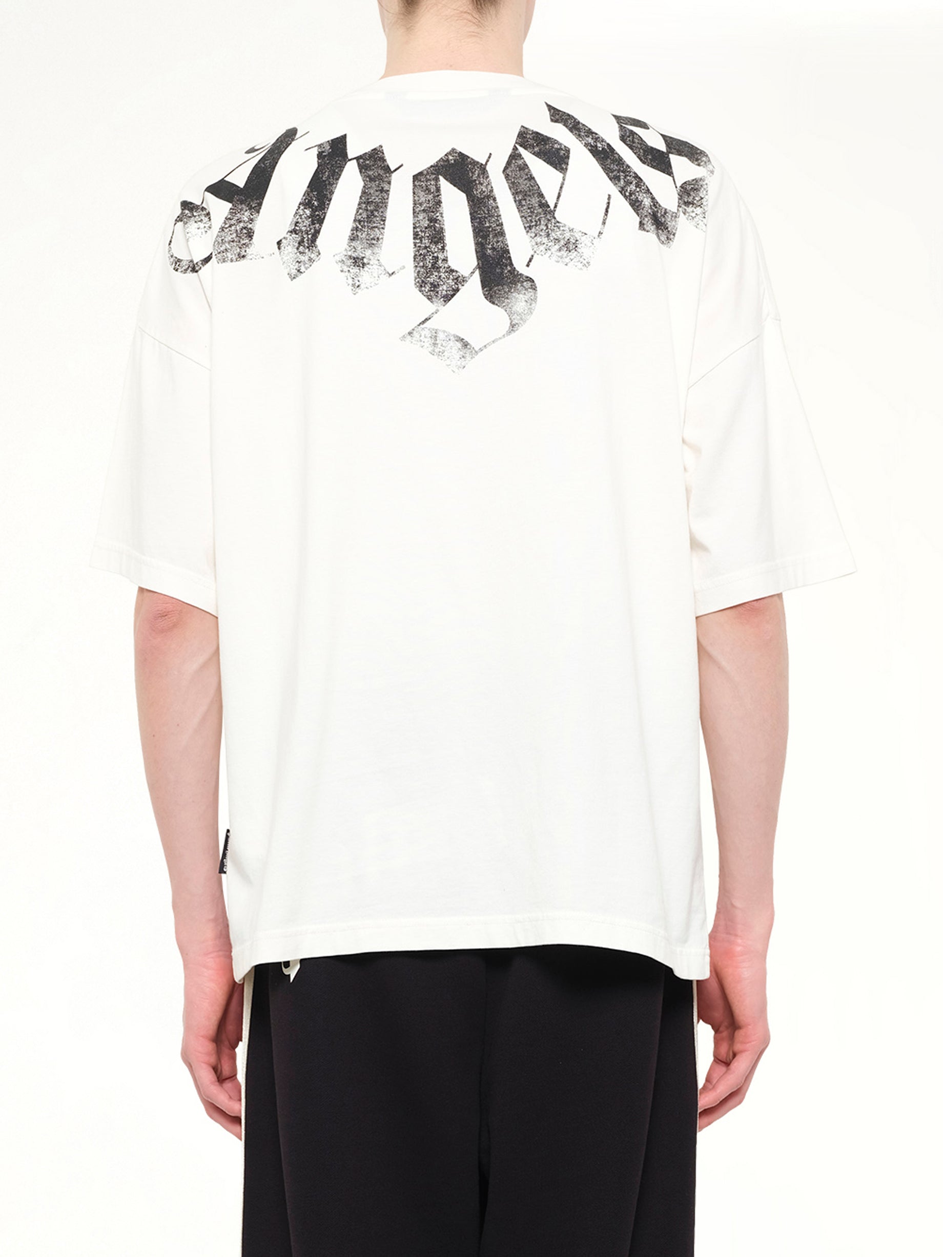 Big Neck Logo Loose T-Shirt in Off White/Black