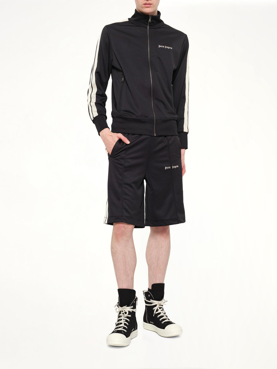 Classic Logo Track Shorts in Black/Off White