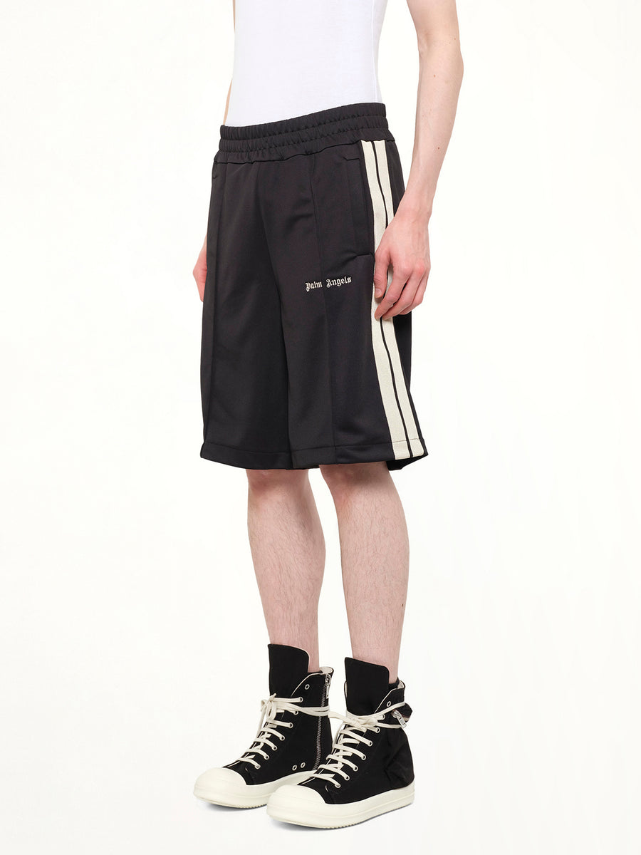 Classic Logo Track Shorts in Black/Off White