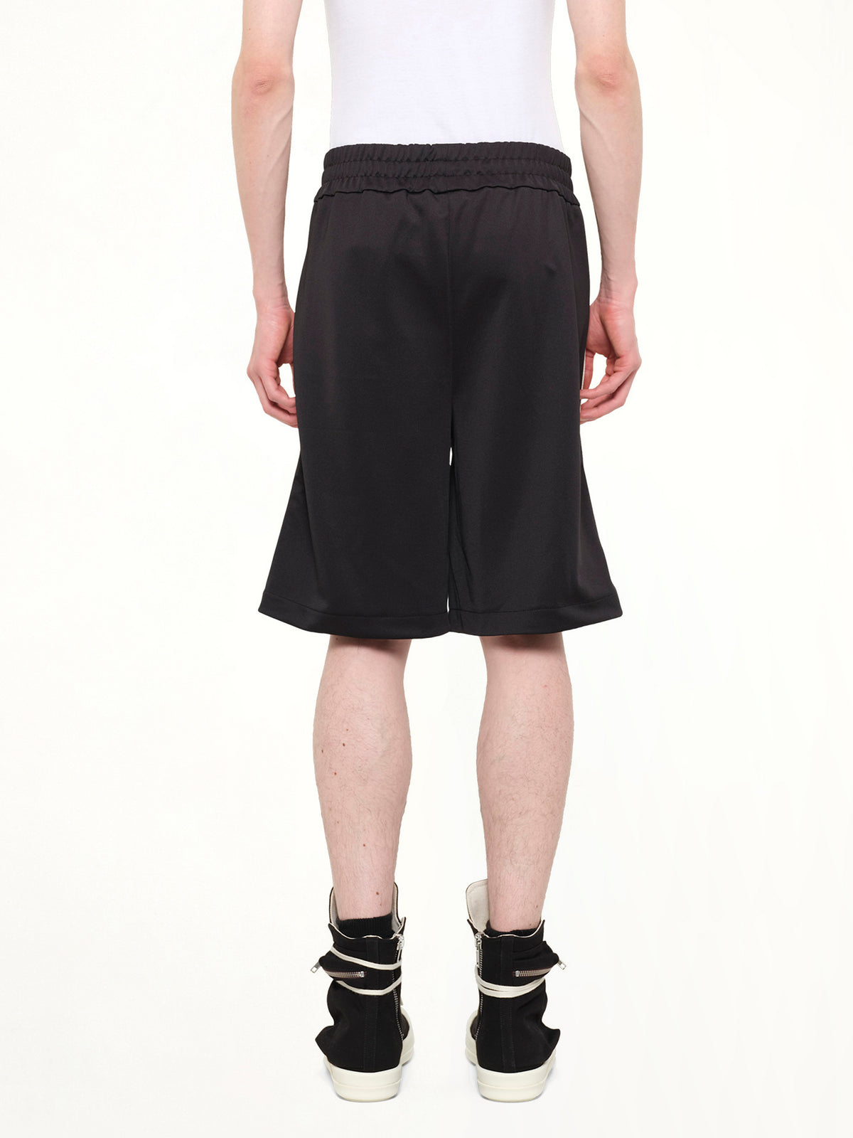 Classic Logo Track Shorts in Black/Off White