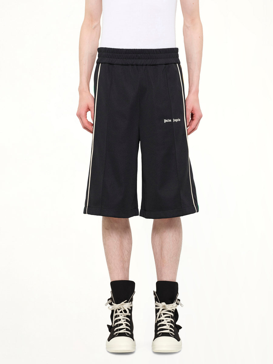 J Classic Logo Vint Track Shorts in Black/Off White
