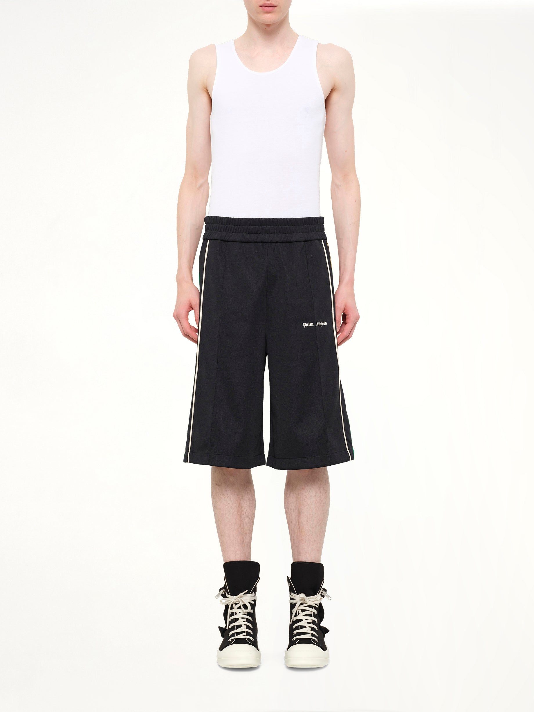 J Classic Logo Vint Track Shorts in Black/Off White