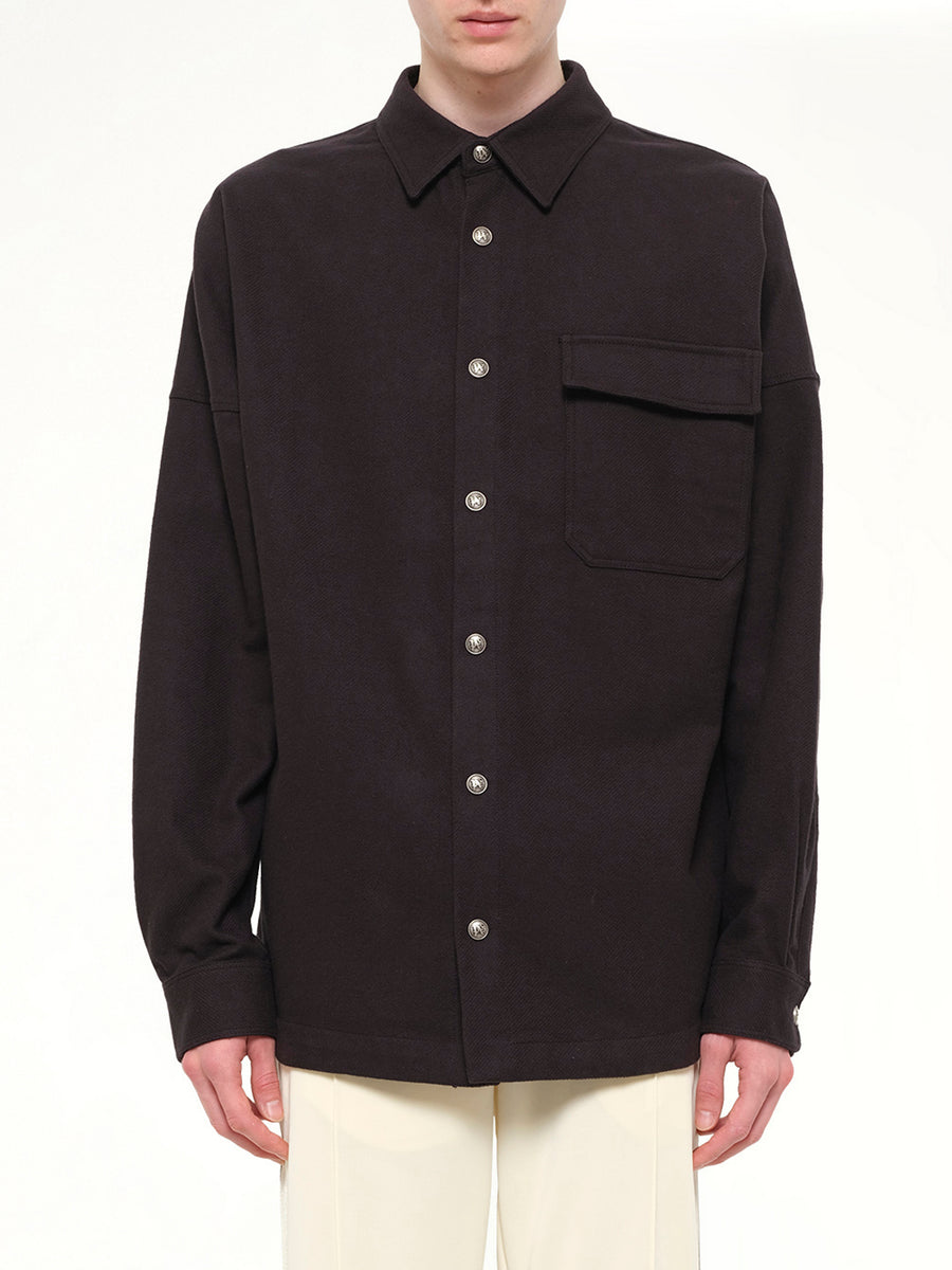 Logo Loose Overshirt in Black Tofu