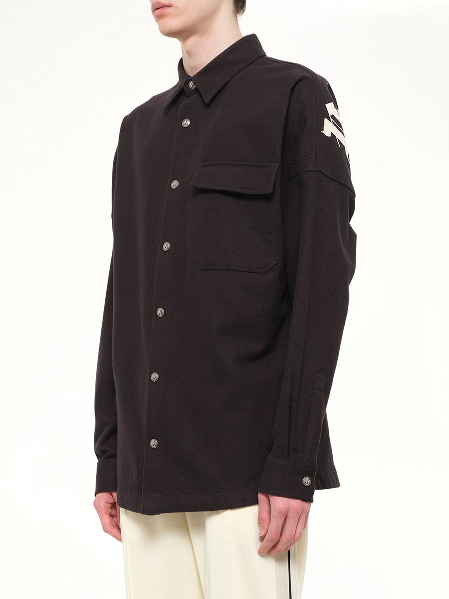 Logo Loose Overshirt in Black Tofu