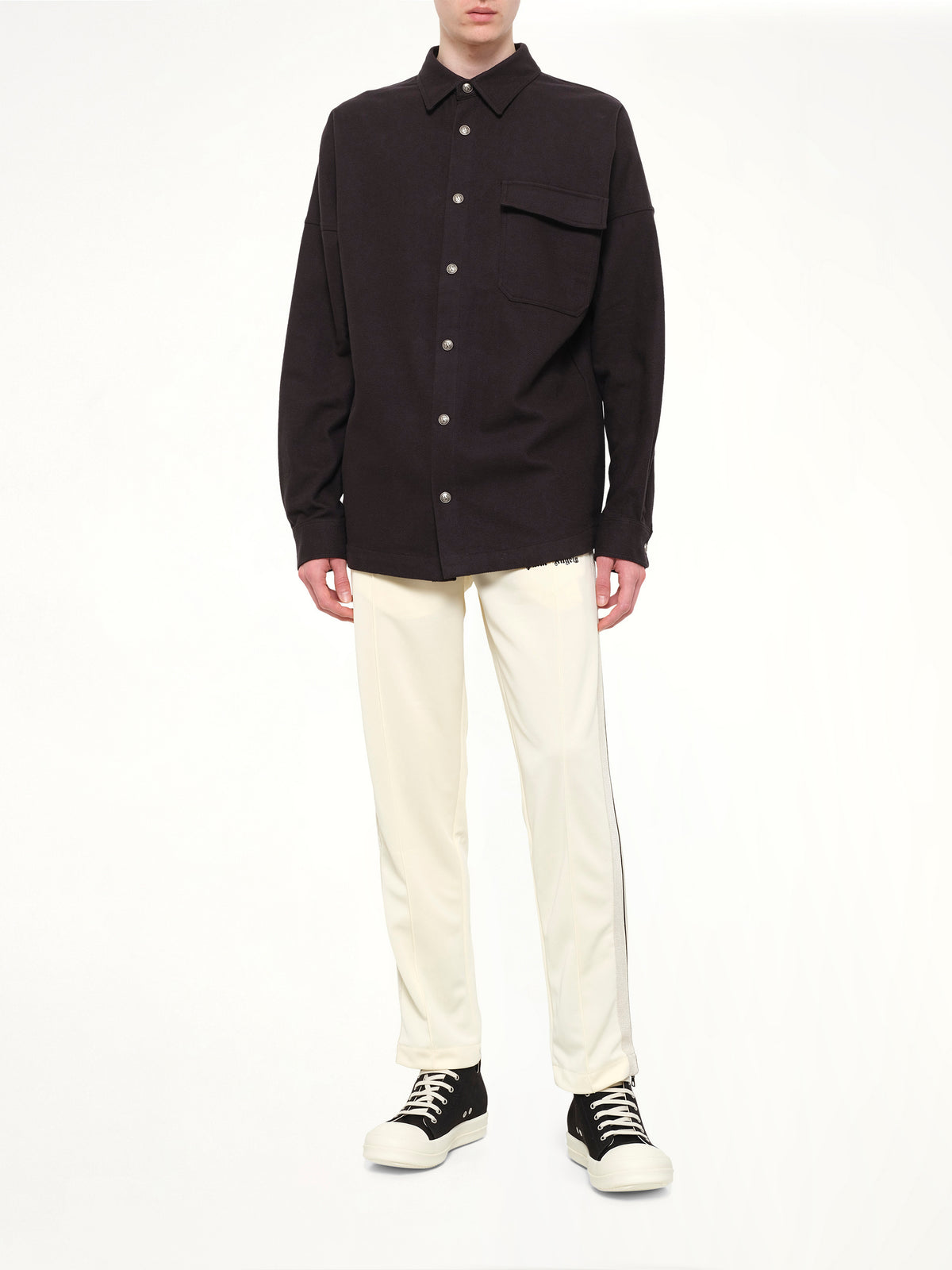 Logo Loose Overshirt in Black Tofu