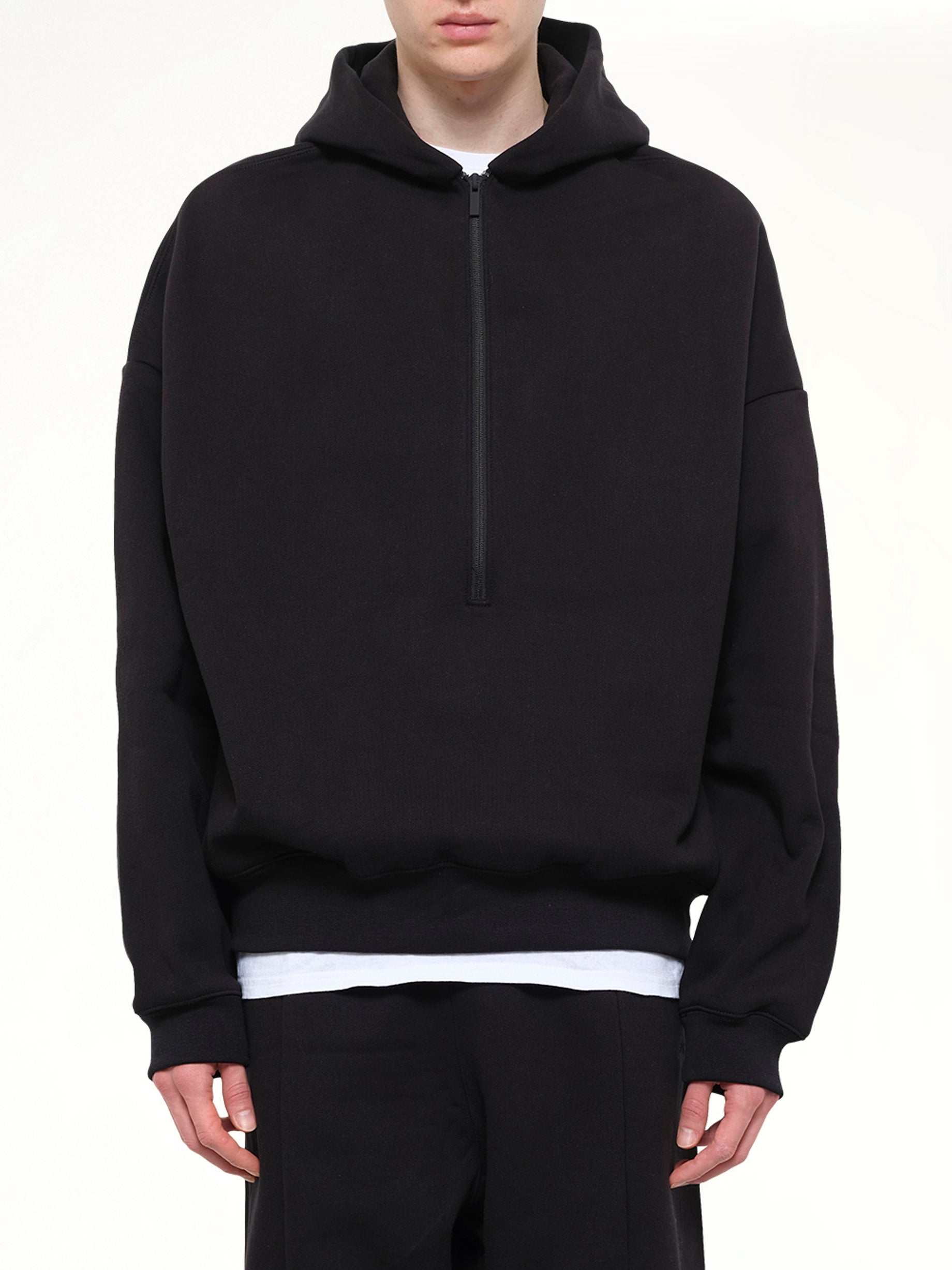Property Lounge Half Zip Hoodie in Black