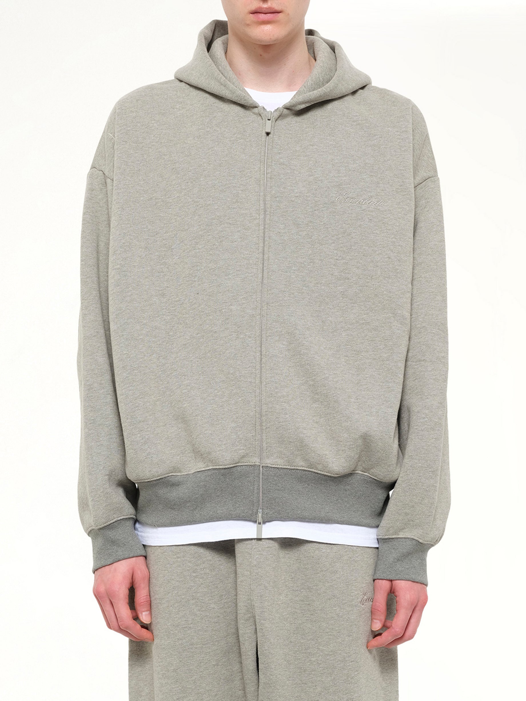 Signature Classic Full Zip Hoodie in Concrete Heather