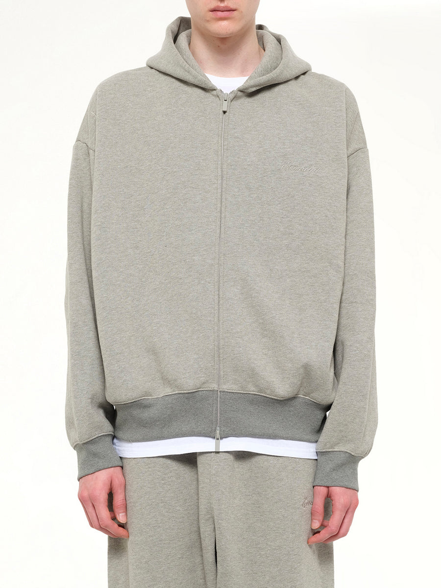 Signature Classic Full Zip Hoodie in Concrete Heather