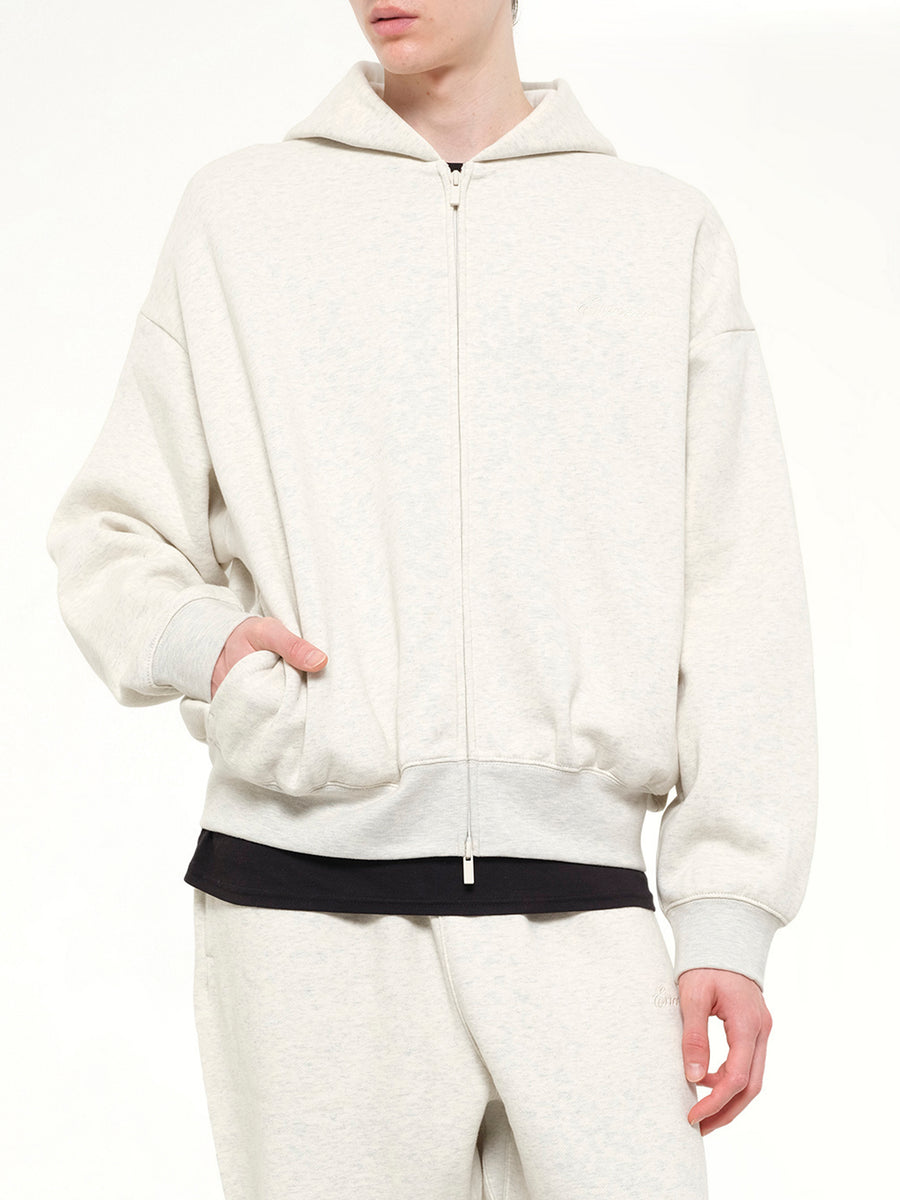 Signature Classic Full Zip Hoodie in Oatmeal Heather