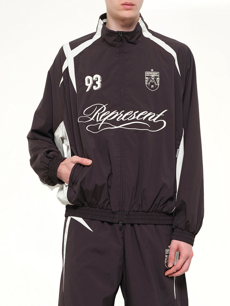 Woven Track Star Jacket in Jet Black
