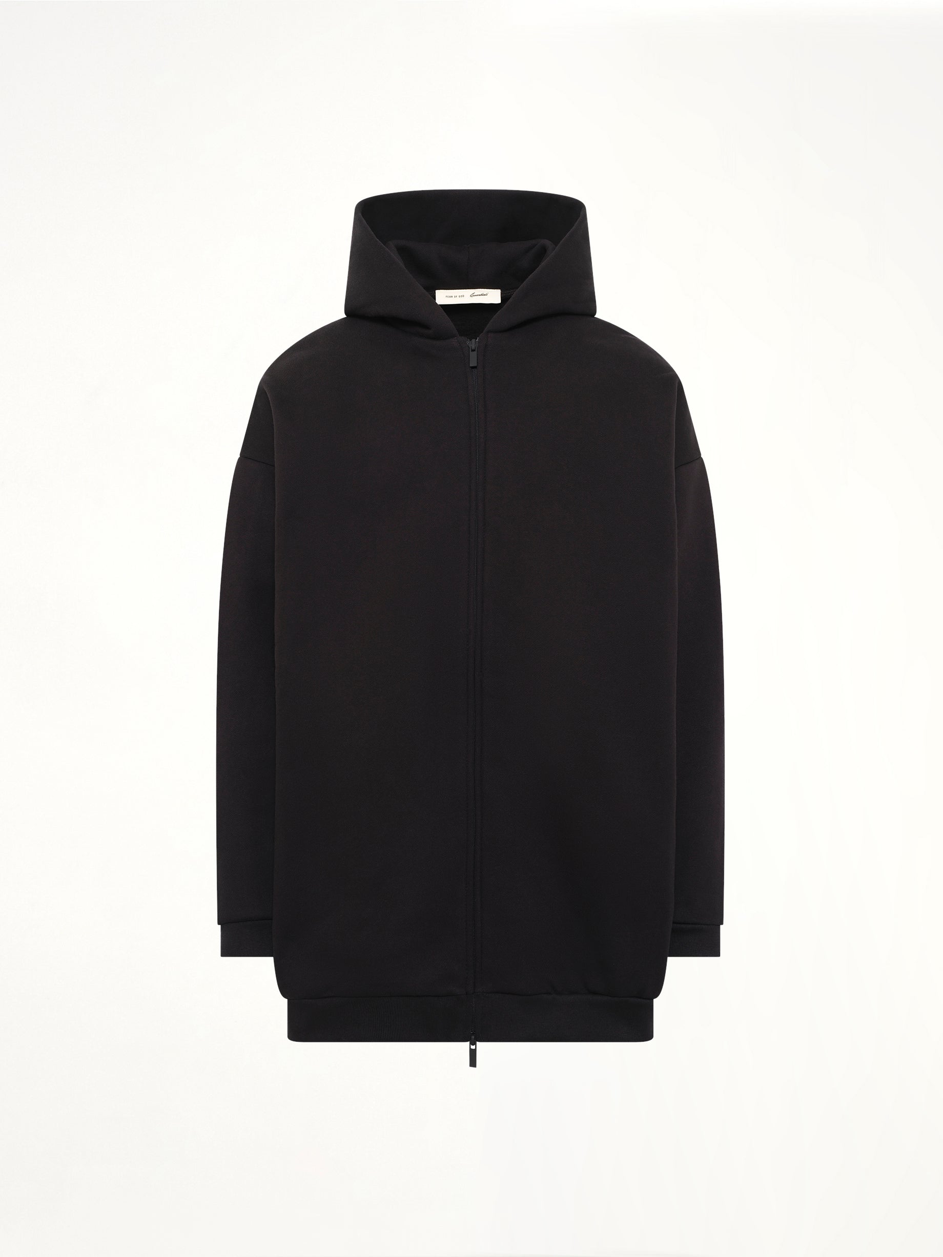 Property Lounge Long Zip Hoodie in Black