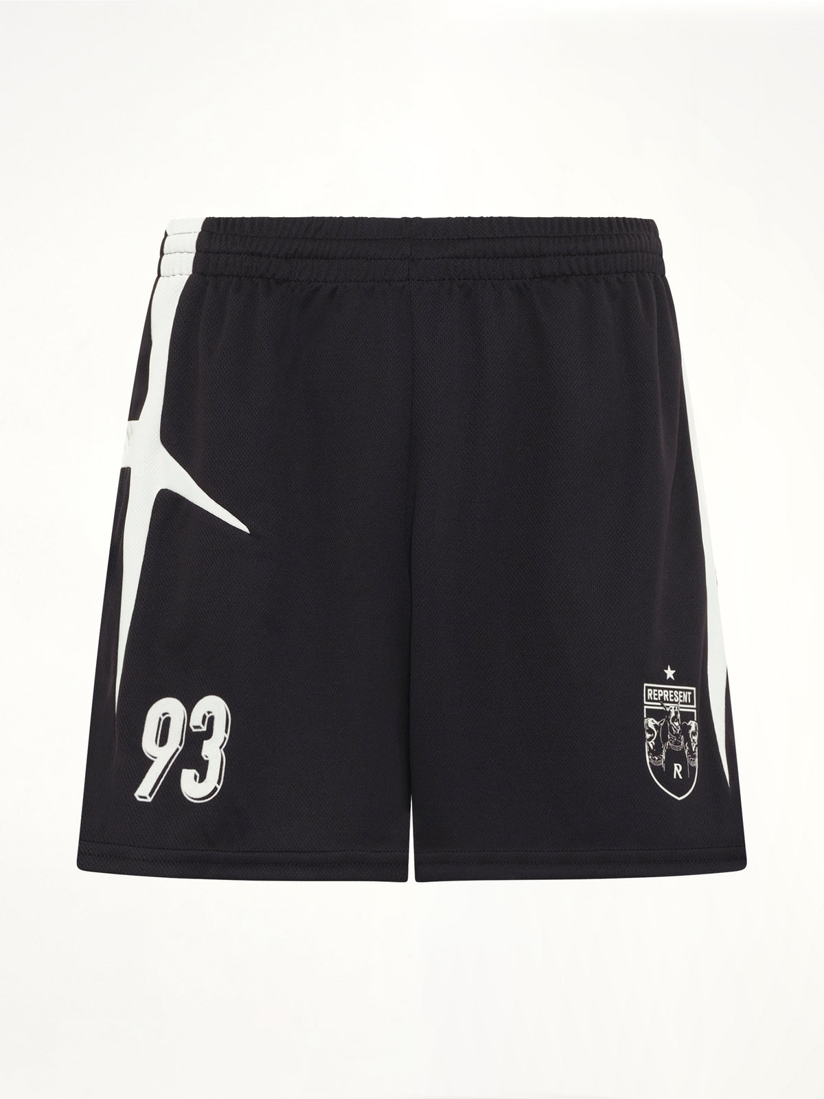 Star Foorball Panelled Shorts in Jet Black