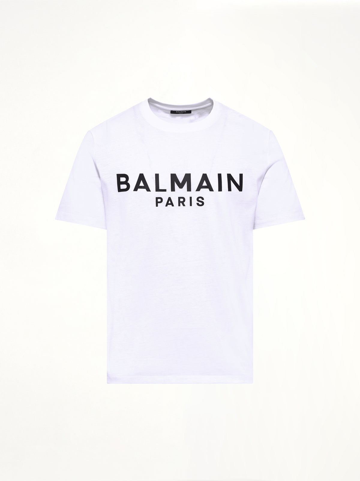 ホワイト/ブラックのバルマンプリントTシャツレギュラーフィット