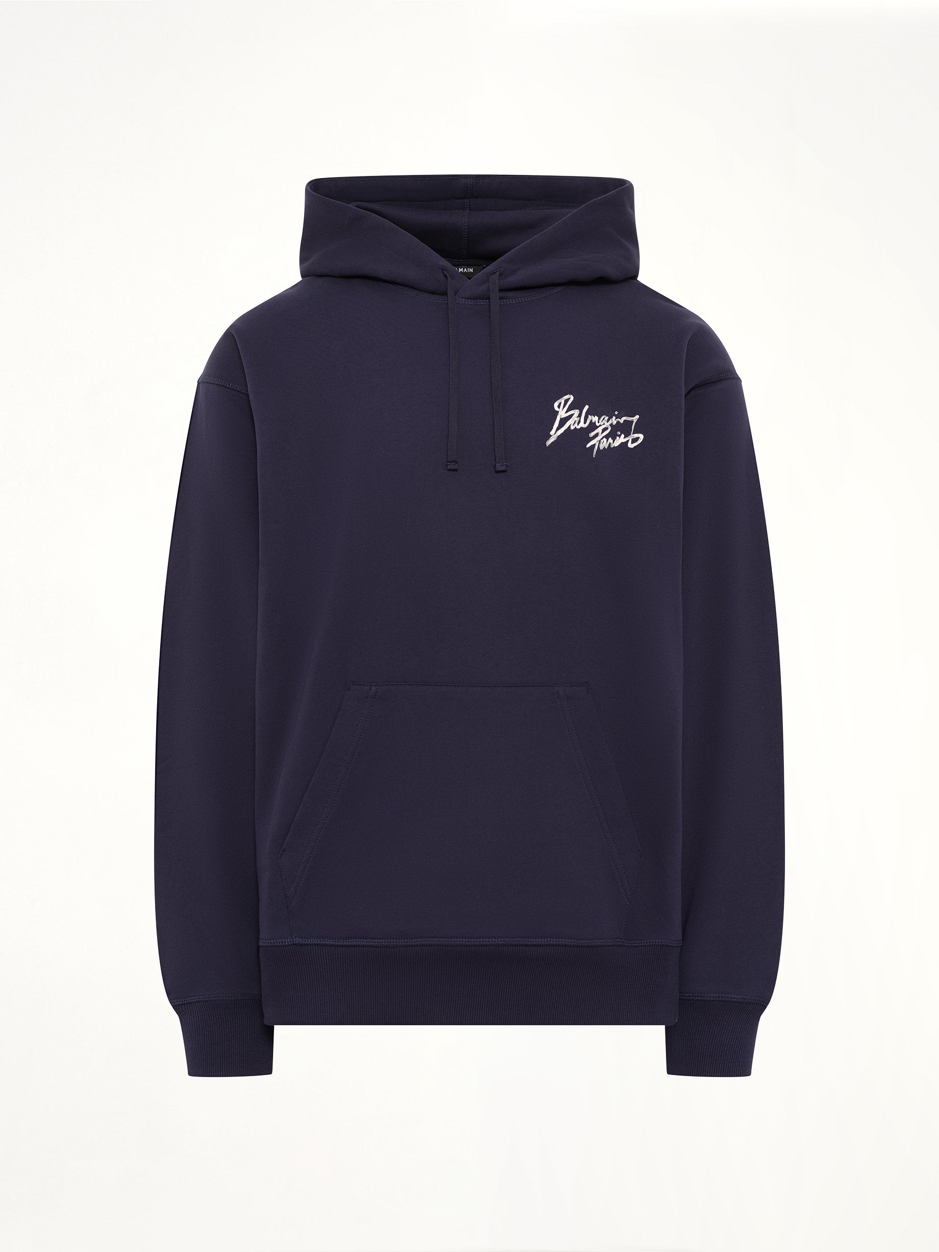Small Balmain Paris Brush Hoodie Reg in Blue
