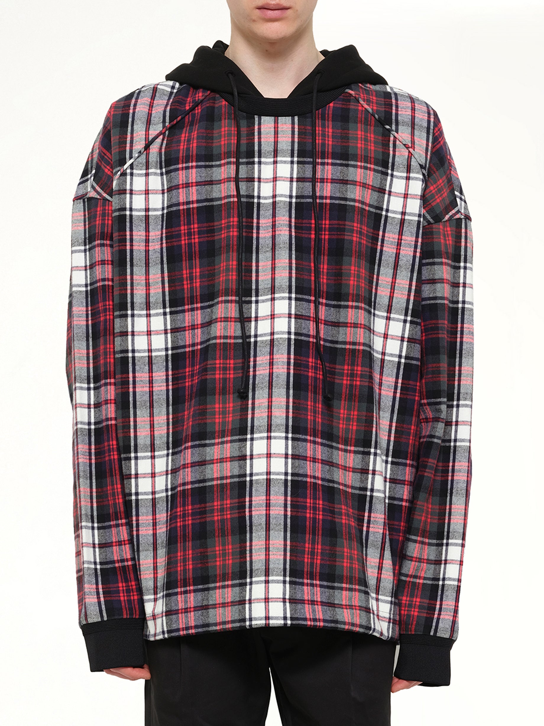 Plaid Hoodie in Red