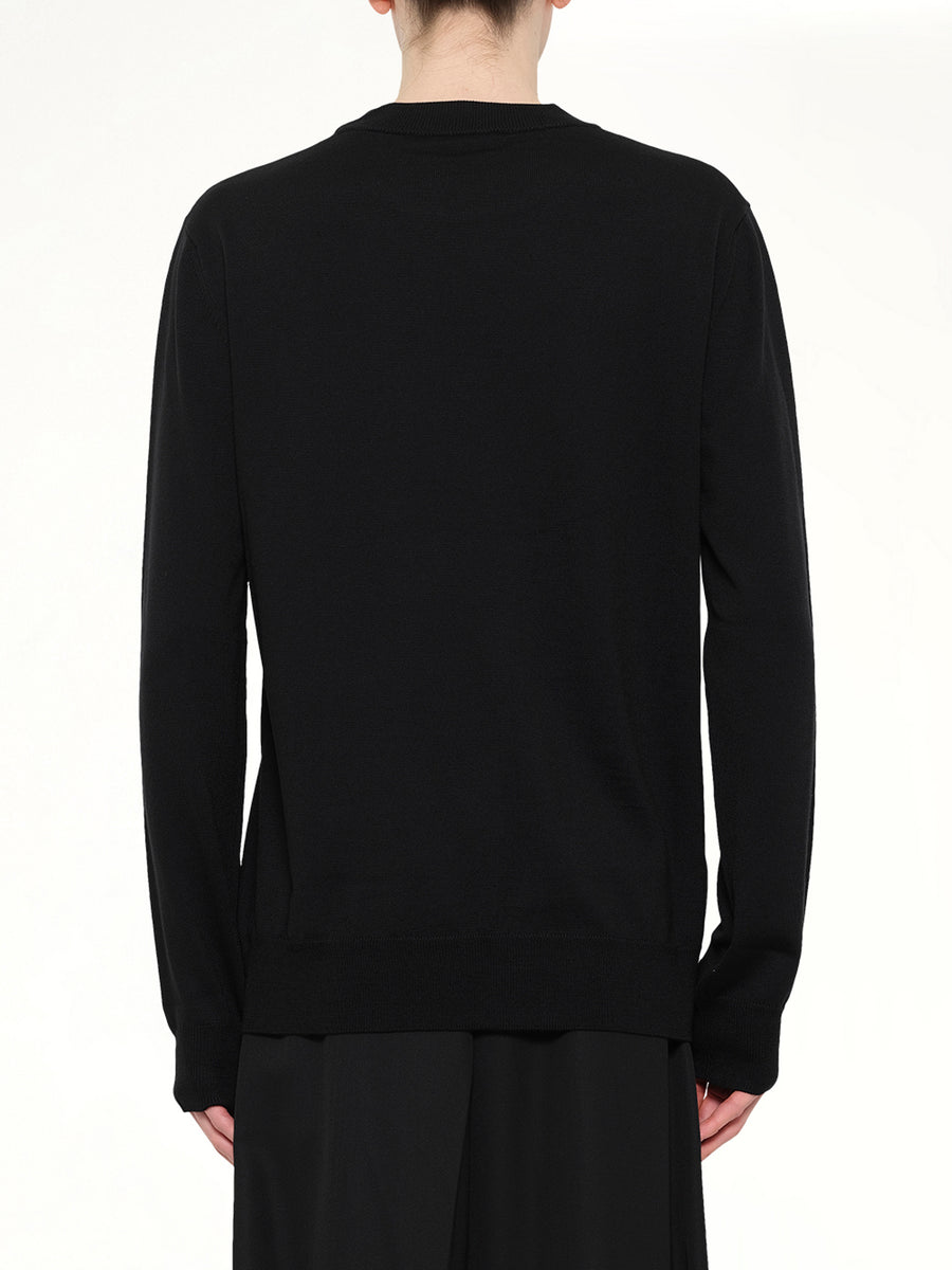 Balmain Paris Merino Wool Sweater in Black/White