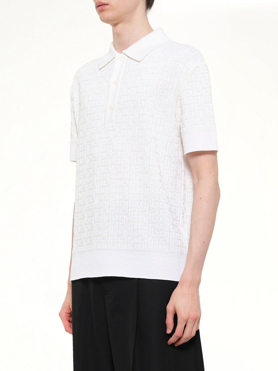 Monogram Vanise Knit Polo in White