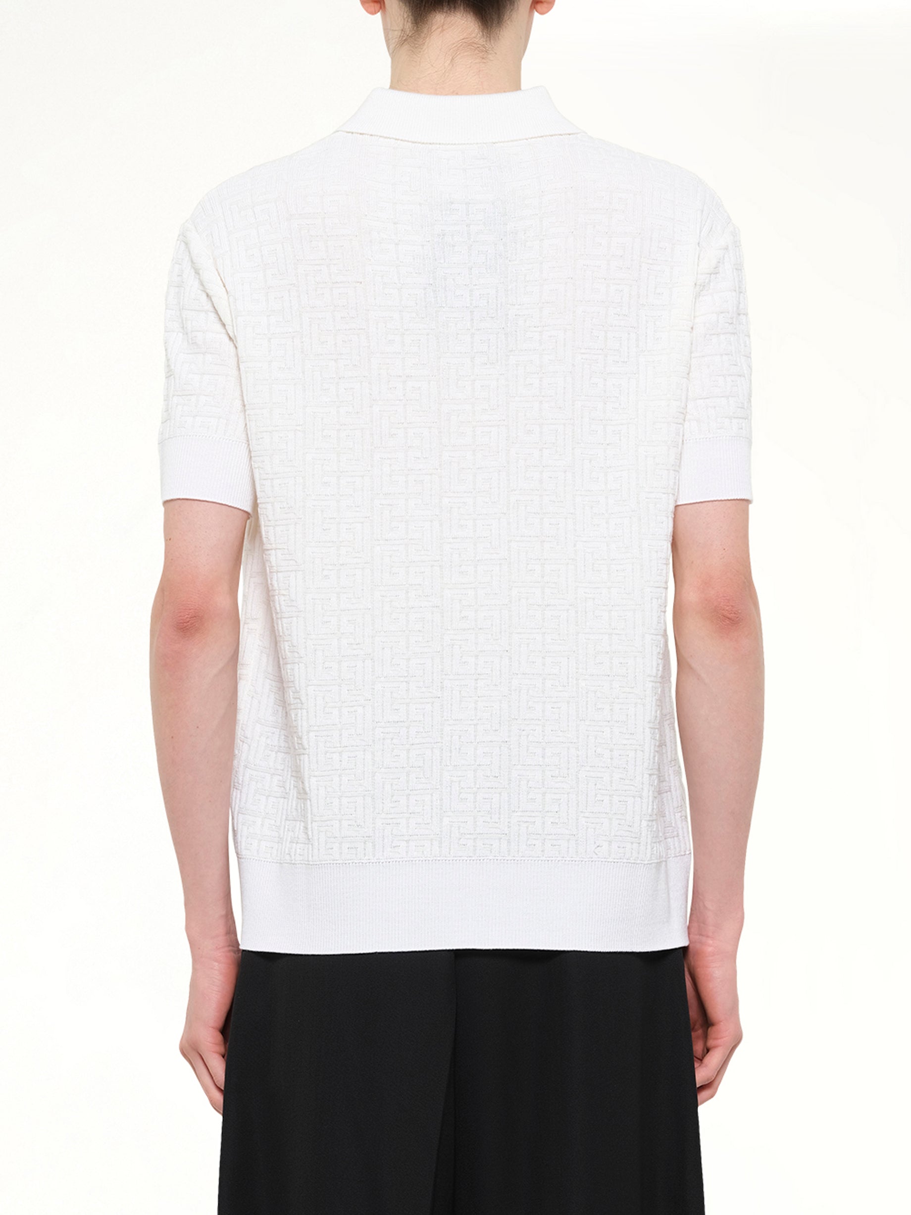 Monogram Vanise Knit Polo in White