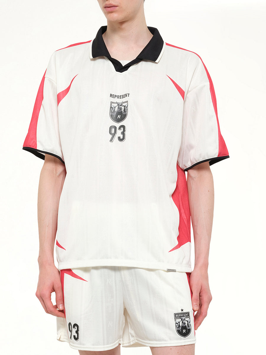 Spike Football Top in Flat White