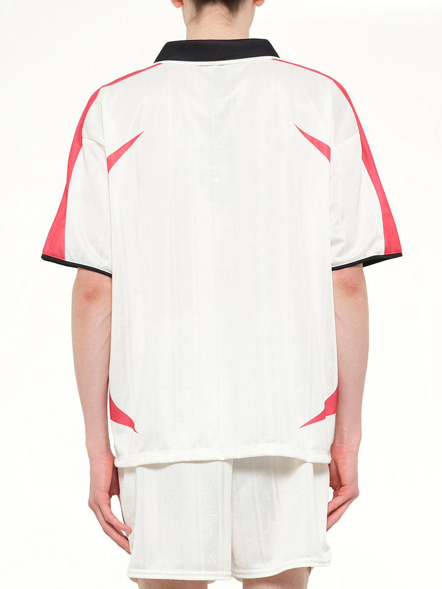Spike Football Top in Flat White