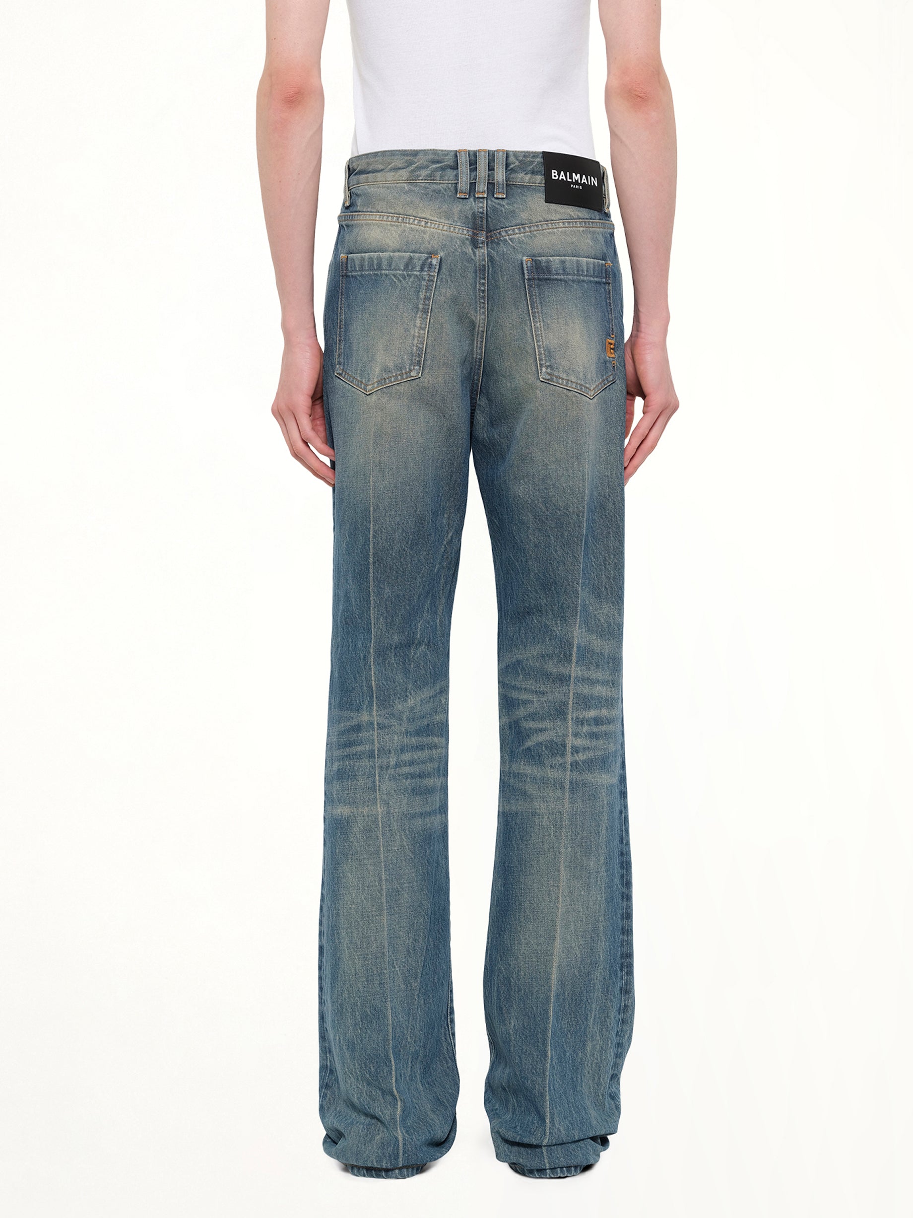 Tube Leg Jeans Vintage Wash in Blue