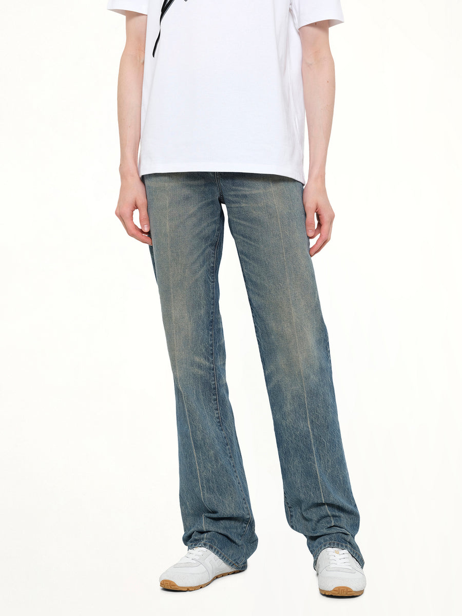 Tube Leg Jeans Vintage Wash in Blue