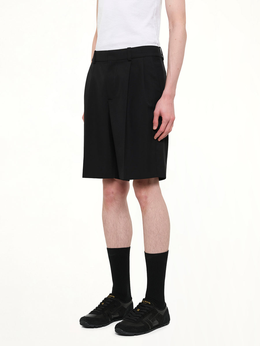 Wool Tailored Bermuda in Black