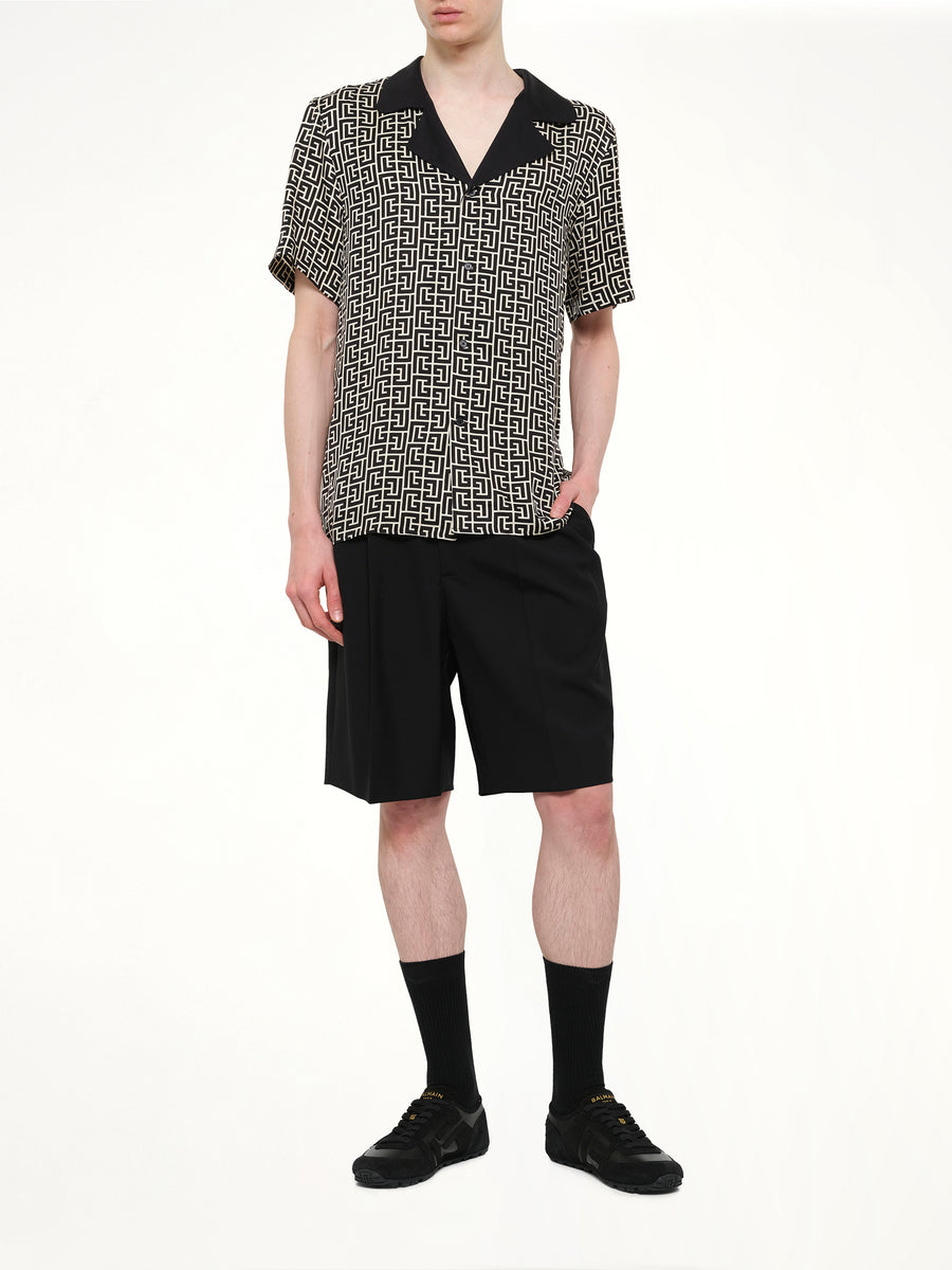 Wool Tailored Bermuda in Black
