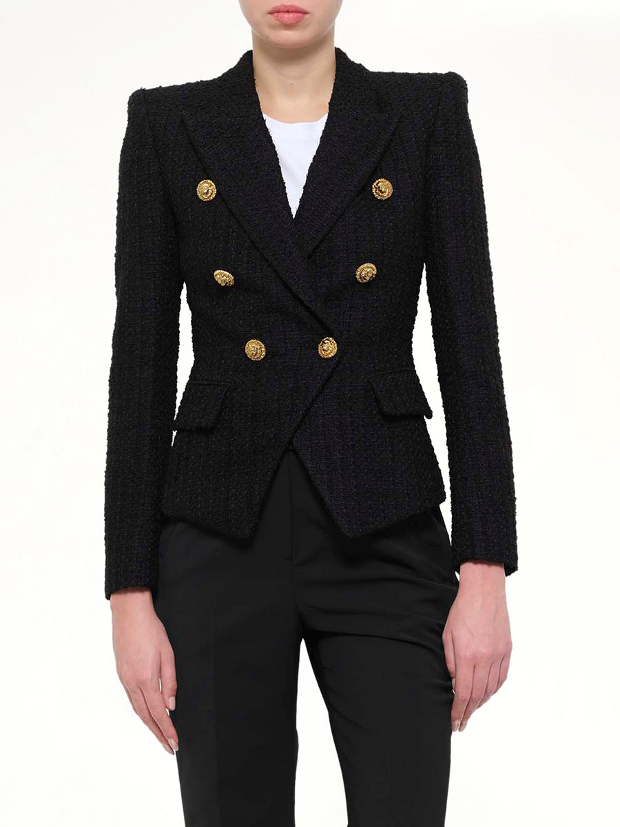 6 BTN Tweed Jacket in Black