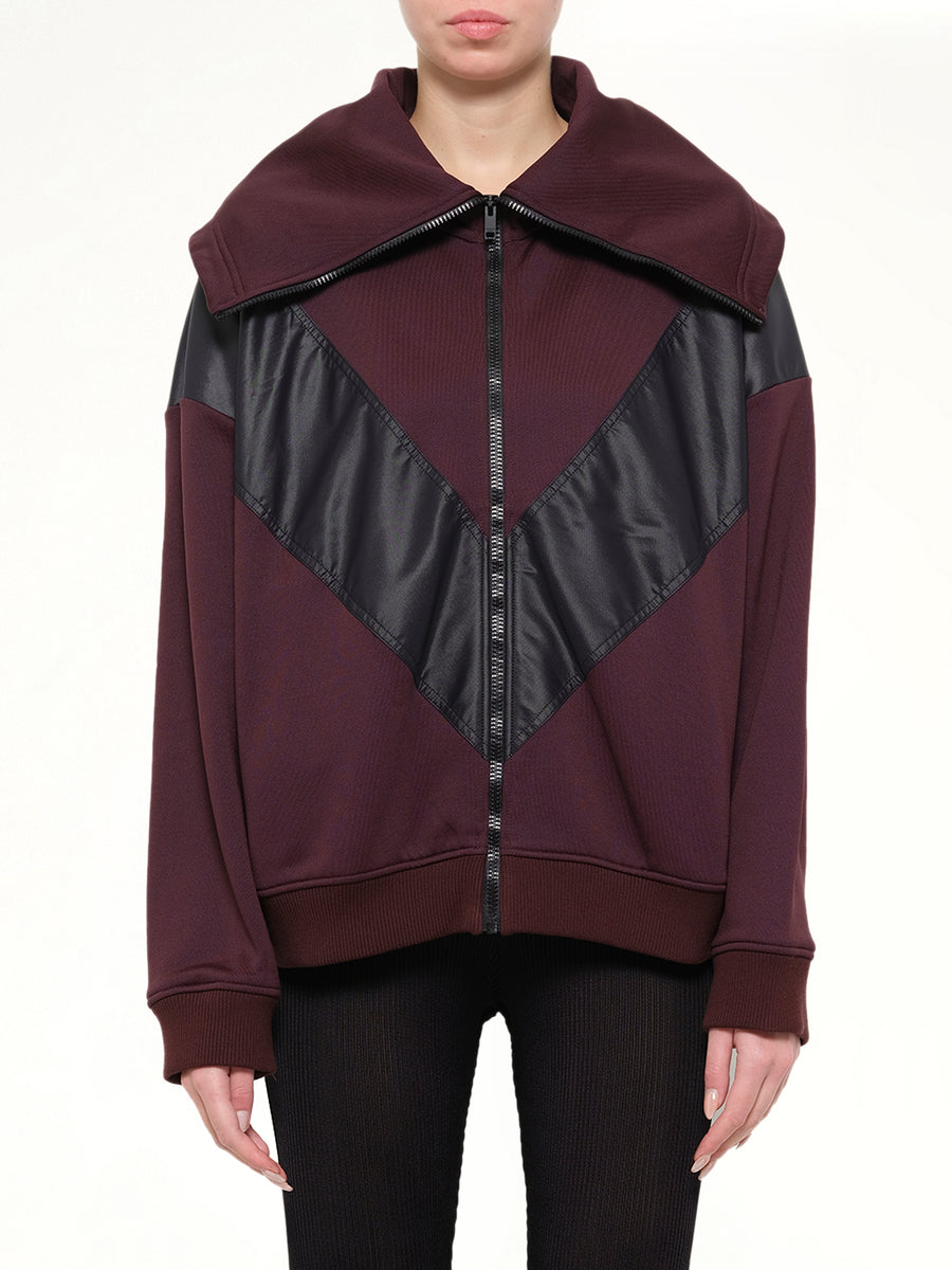 Destructured Jersey Jacket in Burgundy