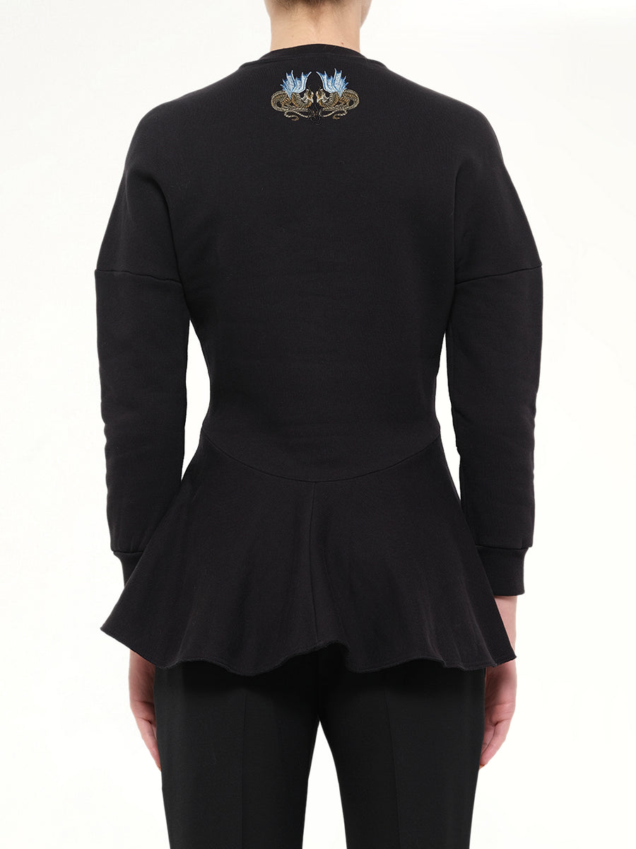 Felpa Double Dragon Top in Black