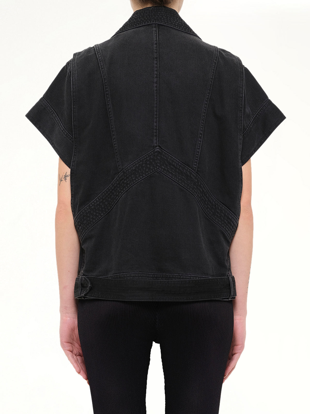 Jacket With Belt in Black