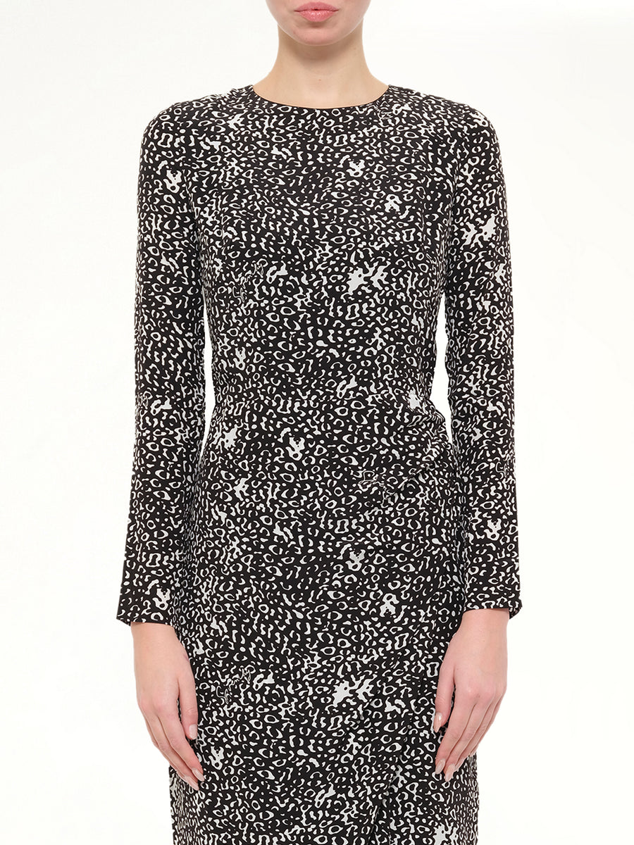 Long Sleeve Dress in Black and White