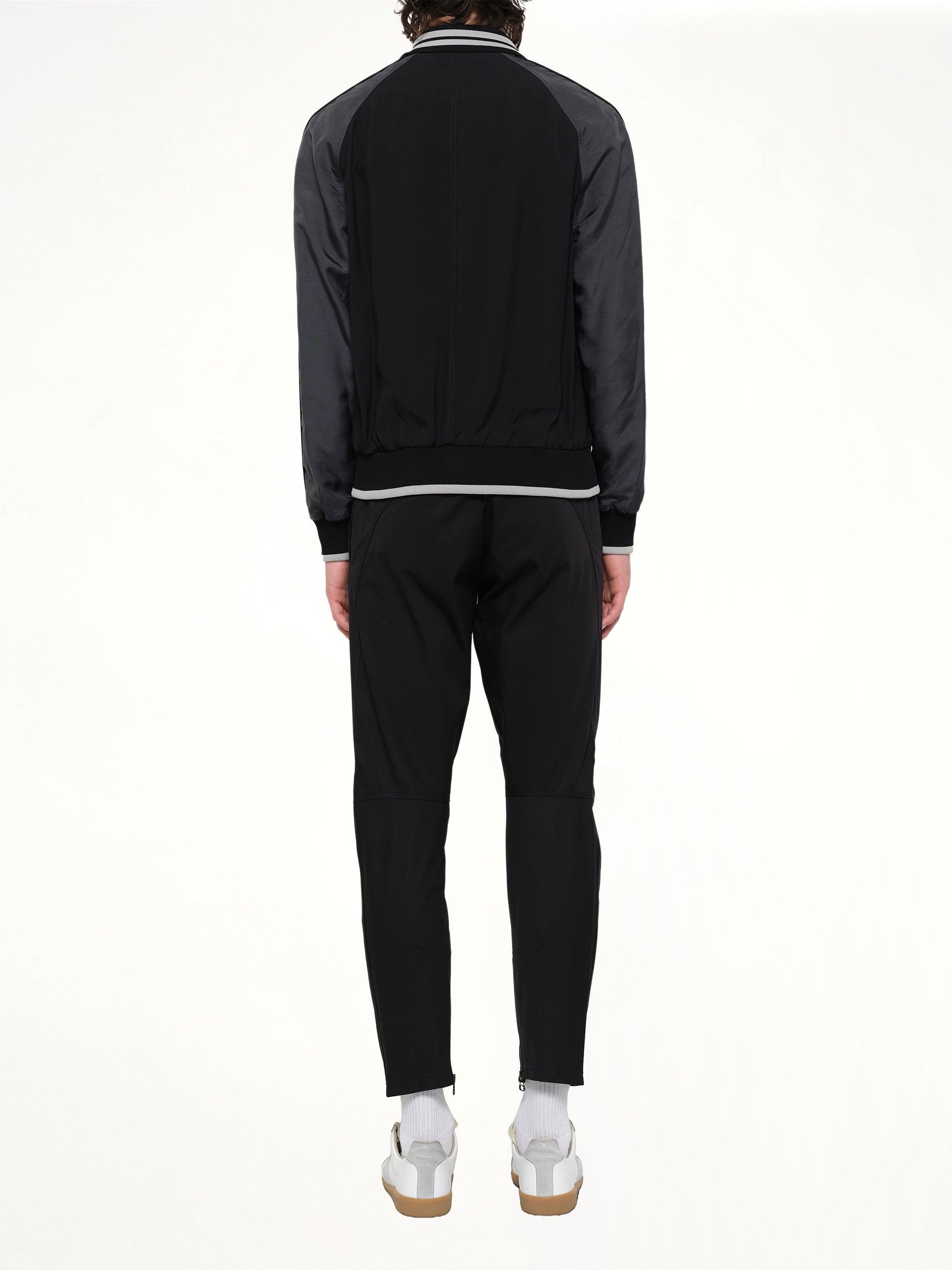 Piping Baseball Jacket in Black