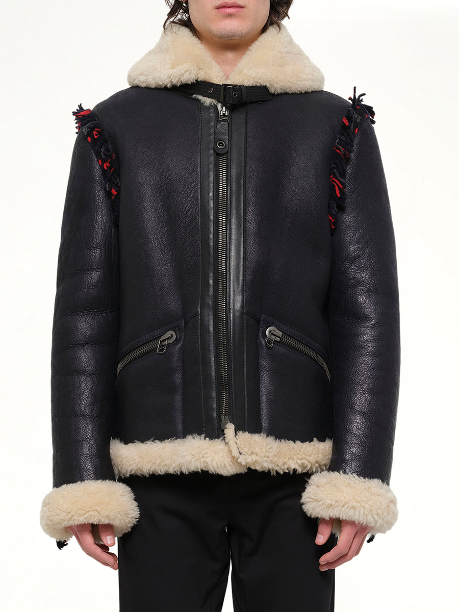 Vintage Shearling Jacket in Navy