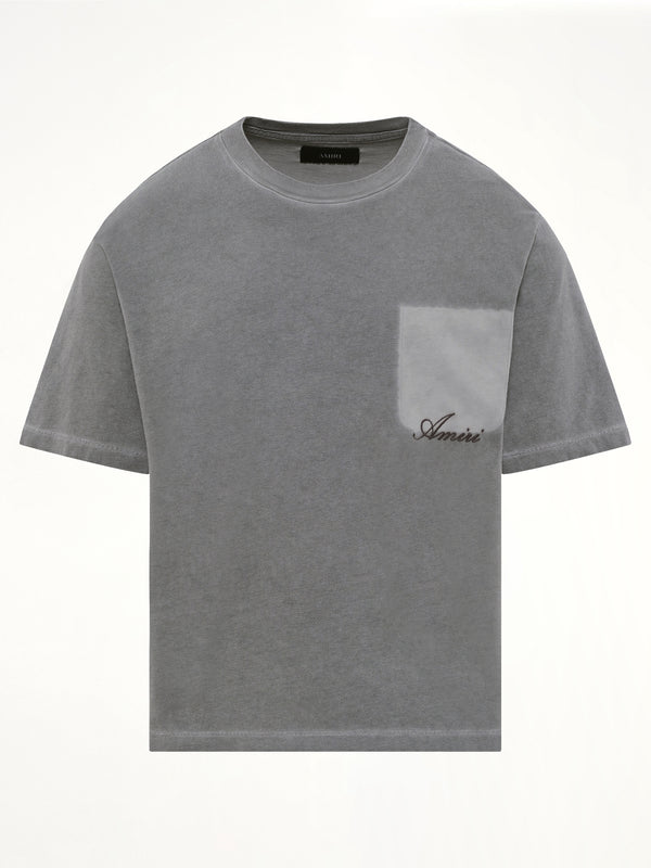 Faded Pocket Crop T-Shirt in Black