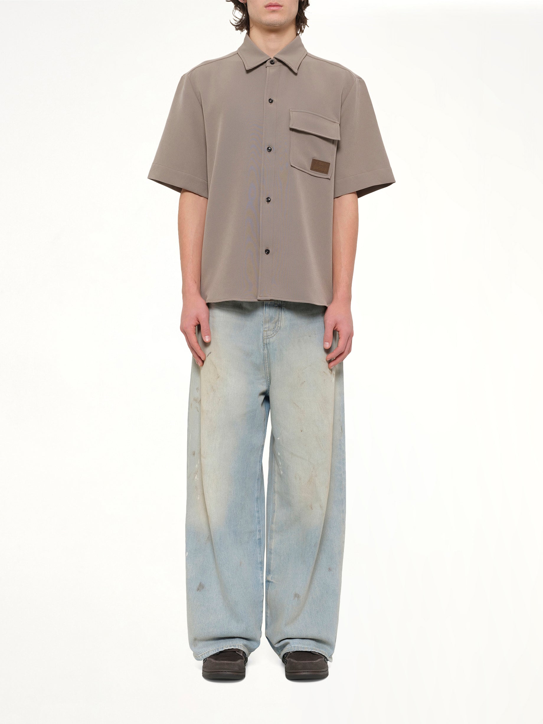Amiri Patch Cady Pocket Shirt in Dark Sand