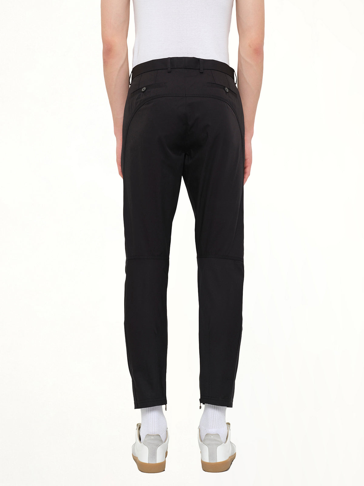 Cut Biker Pants in Black