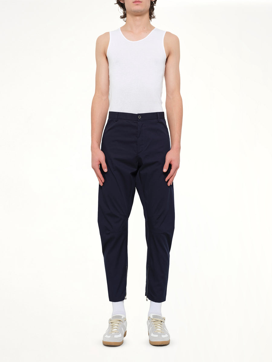 Cut Biker Pants in Blue
