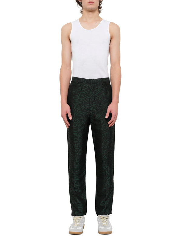 Zebra Jacquard Pant in Green